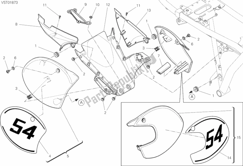 Tutte le parti per il 37b - Carenatura del Ducati Scrambler Cafe Racer Thailand 803 2020